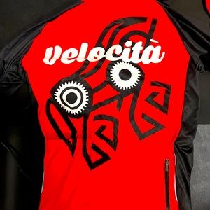 Race wear men’s apparel and shoes.